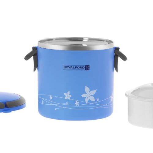 Royalford 1.80L 2-in-1 Lunch Box with Stainless Steel Inner | Portable Stainless Steel Stackable Compartment Lunch/Snack Box, 2-Tier Bento /Food Container, Leak-proof | Microwave & Dishwasher | Ideal for Office Trekking & More - Image 2