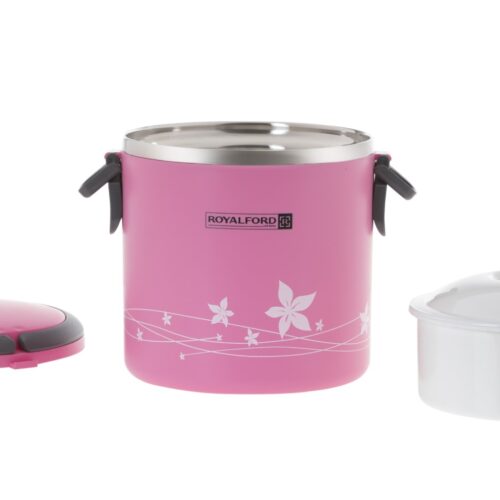 Royalford 1.80L 2-in-1 Lunch Box With Stainless Steel Inner | Portable Stainless Steel Stackable Compartment Lunch/Snack Box, 2-Tier Bento /Food Container, Leak-proof | Microwave & Dishwasher | Ideal for Office Trekking & More - Image 2