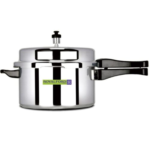 Royalford RF5929 10L Aluminium Induction Base Pressure Cooker – Lightweight & Durable Cooker with Lid, Cool Touch Handle and Safety Valves – Ideal for Gas and Solid Hotplates | 5 Years Warranty