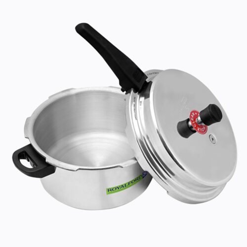Royalford RF5929 10L Aluminium Induction Base Pressure Cooker – Lightweight & Durable Cooker with Lid, Cool Touch Handle and Safety Valves – Ideal for Gas and Solid Hotplates | 5 Years Warranty - Image 3