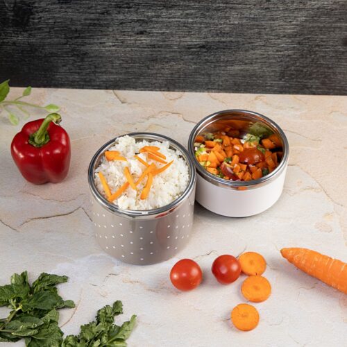 Royalford RF6145 Double Layer Lunch Box – Leak-Proof & Airtight Lid Food Storage Container – High-Quality Stainless Steel Inner, Durable, Non-Toxic and Extended Fastening Lid Design – Portable and Dishwasher Safe - Image 4