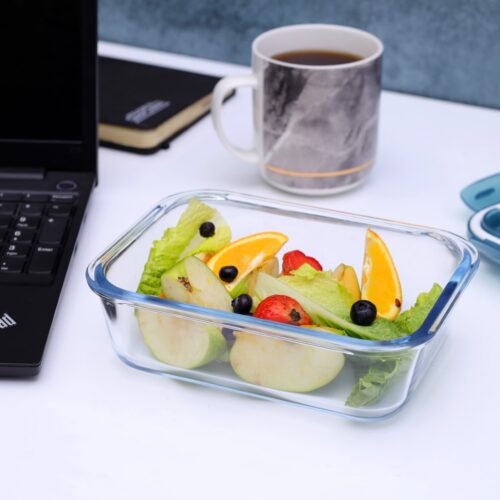 Royalford RF6248 600ml Glass Meal Prep Container | Reusable, Airtight Food Storage Tray with Snap Locking Lid | Microwavable, Freezer, Oven & Dishwasher Safe| Use for Storage Food Container Bento Lunch Box - Image 4
