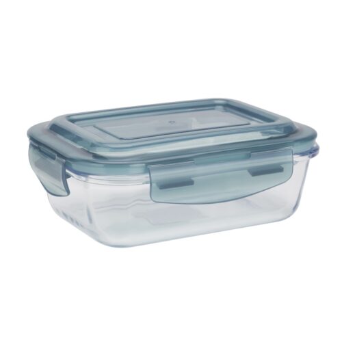 Royalford RF6248 600ml Glass Meal Prep Container | Reusable, Airtight Food Storage Tray with Snap Locking Lid | Microwavable, Freezer, Oven & Dishwasher Safe| Use for Storage Food Container Bento Lunch Box