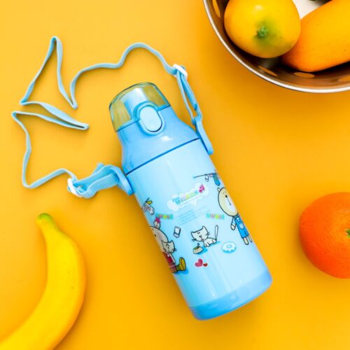 Royalford RF6420RD 350 ml Water Bottle – Kids Water Bottle, Toddler Water Bottle with Bendy Straw | Portable with Hanging Loop| Flip-Top Spill-Free Baby Sippy | Ideal School, Outings, Functions & More - Image 3