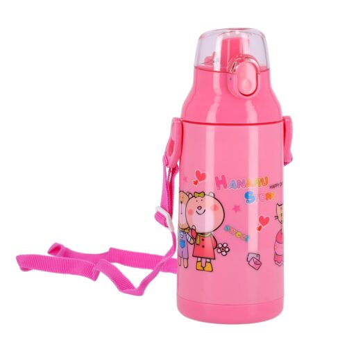 Royalford RF6420RD 350 ml Water Bottle – Kids Water Bottle, Toddler Water Bottle with Bendy Straw | Portable with Hanging Loop| Flip-Top Spill-Free Baby Sippy | Ideal School, Outings, Functions & More