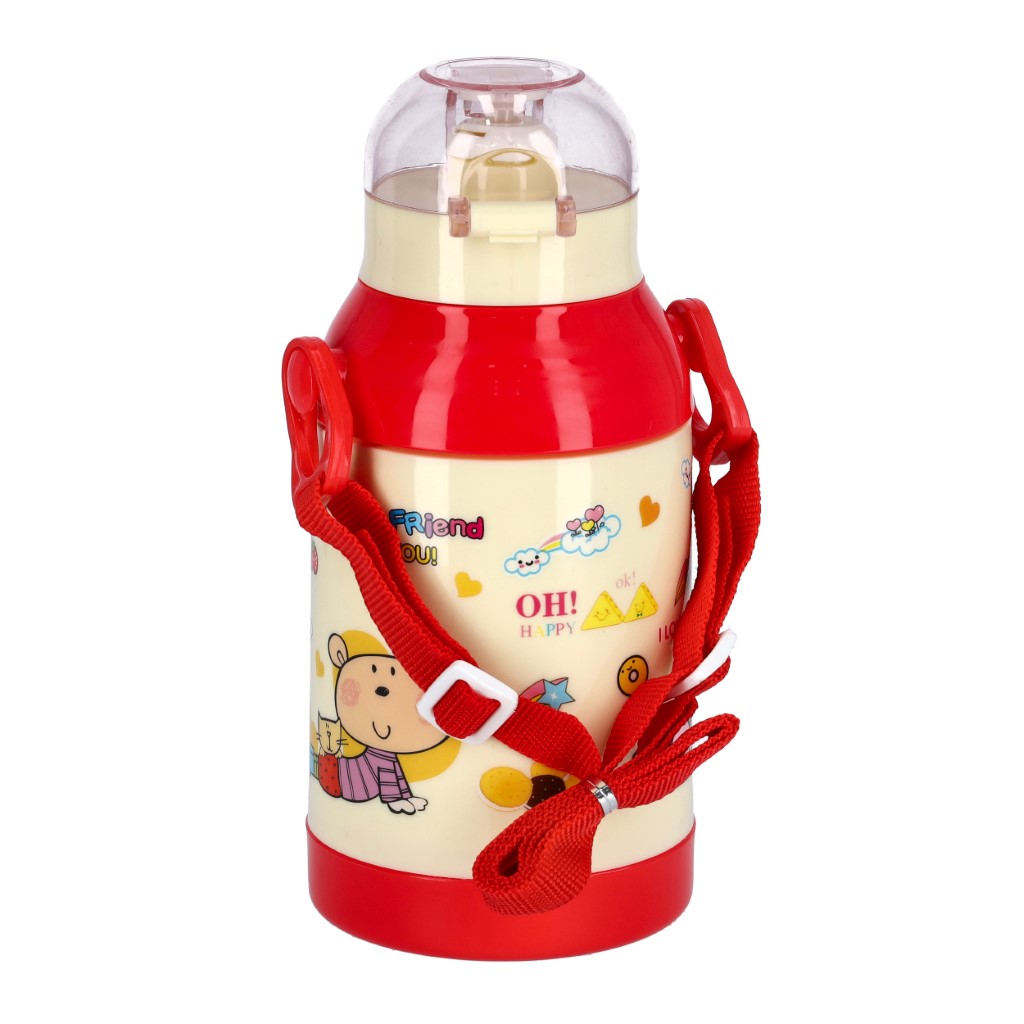 RF6427YL-WB-1jpg Royalford 500 ml Water Bottle – Kids Water Bottle, Toddler Water Bottle with Bendy Straw | Portable with Hanging Loop| Flip-Top Spill-Free Baby Sippy | Ideal School, Outings, Functions & More - Image 1