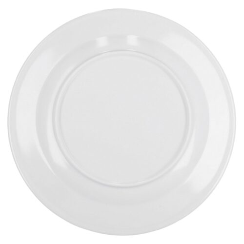 Royalford 10″ Melamine Ware Flat Plate – Maggie, Soup Plates Pasta Plates | plate with playful Classic decoration | Ideal for Soup, Desserts, Ice Cream & More (White) - Image 2