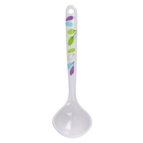 Royalford RF7393LF Melamineware Serving Spoon – Leaf design, 10 Cm, Cooking & Serving Spoon with Long Handle, Dinner Cutlery/Crockery Utensil | Wide Deep Scoop Spoon & Hanging Loop | Heat Resistant Serving Spoon - Image 2