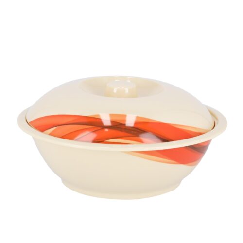 Royalford 10″ Melamine Ware Super Rays Bowl with Lid – Portable, Lightweight Bowl Breakfast Cereal Dessert Serving Bowl | Ideal for Rice, Pasta, Deserts, Icecream & More| Brown - Image 2