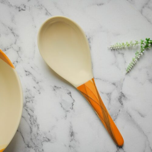 Royalford RF8092 Melamine Ware 8.5Inch Super Rays Rice Spoon – Long Handle – Dinner Cutlery, Dining Utensils – Ideal for Dinner, Parties & Outings| Brown - Image 4