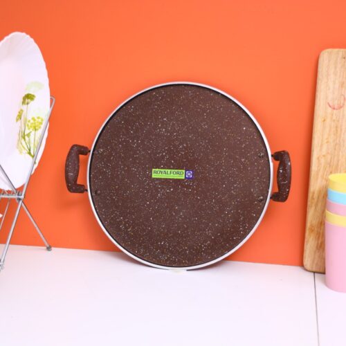 Royalford RF8378 Aluminium Round Tawa with Granite Finish | 35cm | Heat Resistant Handle 5 Layer Non-Stick Surface with 4.5mm Thickness Suitable for Crepe Chapatti Pancakes Roti Dosa Flatbread or Naan Bread - Image 6