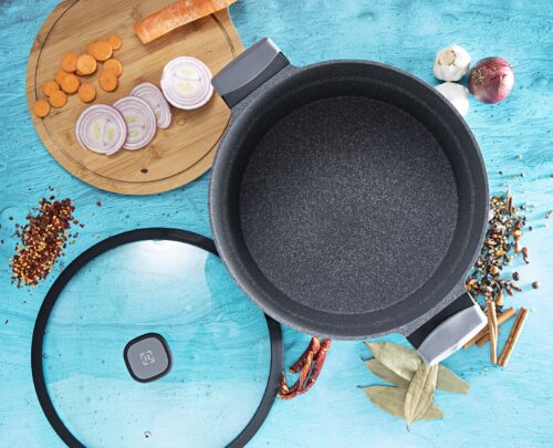 Royalford RF8600 Die-Cast Aluminium Casserole 32 cm- Durable Marble Coating, High-Quality Aluminium Construction | Dishwasher Safe | Non-Stick Dish for Gas, Induction & Ceramic Hobs - Image 4