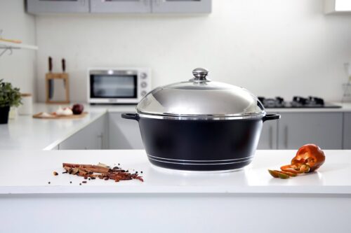 Royalford Die-cast Aluminium 36 cm Casserole with Glass Lid – Saucepan with Durable Non-Stick Coating – Stock Pot with Glass Lid & Heat-Resistant Handles – Cookware Casserole Pan - Image 6