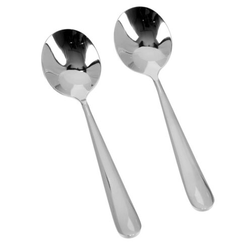 Royalford RF8666 Stainless Steel Soup Spoons – Set of 2 Pcs | Dishwasher Safe | ideal for hot soups, cereals, soup, kheer, bouillon or hot chocolate & more