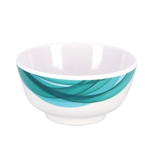Royalford RF8700 3.5″ Super Rays Melamine Small Bowl| Portable, Lightweight Bowl Breakfast Cereal Dessert Serving Bowl | Dishwasher & Microwave Safe | Ideal for Rice, Pasta, Deserts, Icecream & More| White and Green - Image 2