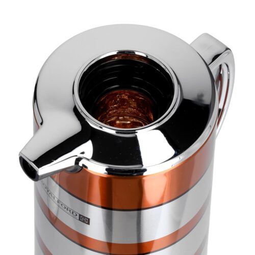 Royalford RF9590 1.9L Double Wall Golden Figured Vacuum Flask – Portable Heat Insulated Thermos Hot/Cold Long Hours Retention | Push Button | Coffee, Hot Water, Tea, Beverage | Ideal for Commercial & Outings - Image 2