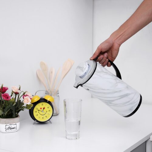 Royalford RF9592 Royalford 1.3 L Double Wall Vacuum Flask | Marble Designed – Heat Insulated Thermos for Long Hour Heat/Cold Retention | Comfortable Handle | Ideal for Hot Water, Tea, Beverage - Image 4