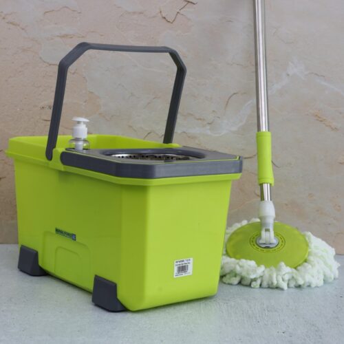 Royalford RF9595 Emphatic 360 Spin Easy Mop and Bucket Set | Modern Spin 360 Degree Spinning Mop Bucket Home Cleaner| Extended Easy Press Stainless Steel Handle and Easy Wring Dryer Basket for Home Kitchen Floor Cleaning - Image 3