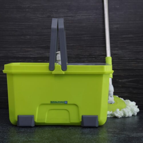 Royalford RF9595 Emphatic 360 Spin Easy Mop and Bucket Set | Modern Spin 360 Degree Spinning Mop Bucket Home Cleaner| Extended Easy Press Stainless Steel Handle and Easy Wring Dryer Basket for Home Kitchen Floor Cleaning - Image 4