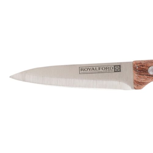 Royalford RF9662 3.5″ Paring Knife – Sharp Kitchen Knife, 1.6mm Thick High Stainless Steel Blade Peeling Knife with Ergonomic Wood Finish Handle, Suitable for Home and Restaurant | Stain Resistant - Image 2