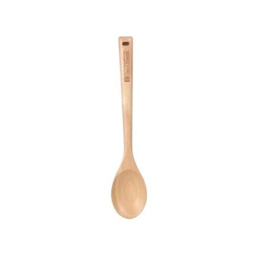 Royalford RF9790 30*6cm Rubber Wood Serving Spoon – Heat Resistant High Grip Spoon Handle, Wooden, Cooking and Baking Equipment | Dishwasher Safe | Hanging Loop | Ideal for Serving, Cooking & More