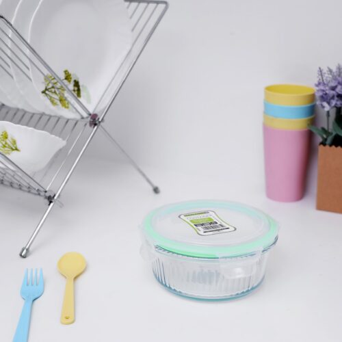 Royalford RF9823 950 ML Airtight Glass Container – Portable Glass Round Container Airtight Food Storage Container with Leak Proof Locking Lids, Freezer to Oven Safe | Microwave, Freezer and Dishwasher Safe - Image 3