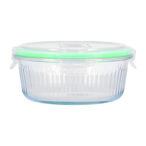 Royalford RF9823 950 ML Airtight Glass Container – Portable Glass Round Container Airtight Food Storage Container with Leak Proof Locking Lids, Freezer to Oven Safe | Microwave, Freezer and Dishwasher Safe - Image 2