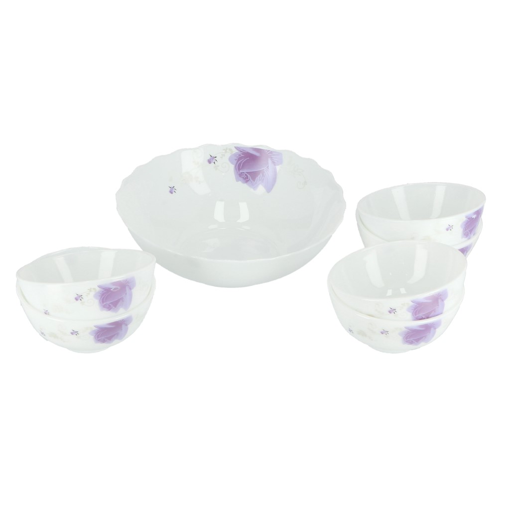 RF9858-WB-3jpg Royalford RF9858 7Pcs Premium Opalware Bowl Set, Lightweight | 1 Pcs 8 Inch Soup Bowl & 6 Pcs 4.5 Inch - Image 1