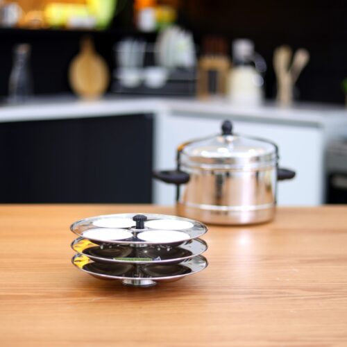 Royalford Stainless Steel Idly Stand- RF9876| Multi-Sectional Design with 3 Racks and Makes 12 Idlis, Mini Hole Mechanism for Soft and Perfect Idlis| Premium-Quality, Food-Grade, Healthy and Hygienic| Durable Construction with Balanced Heat Flow| Silver - Image 5