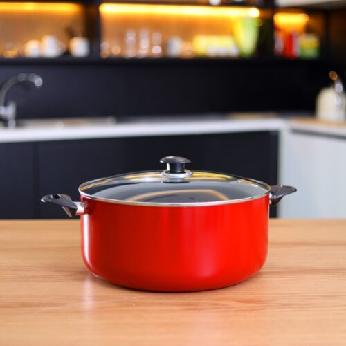 Royalford 36 Cm Aluminium Casserole with Glass Lid- Portable Durable with Ergonomic Handle & 3 Layer Non-Stick Coating | Compatible with Gas, Induction & Hot Plate, & Halogen - Image 5