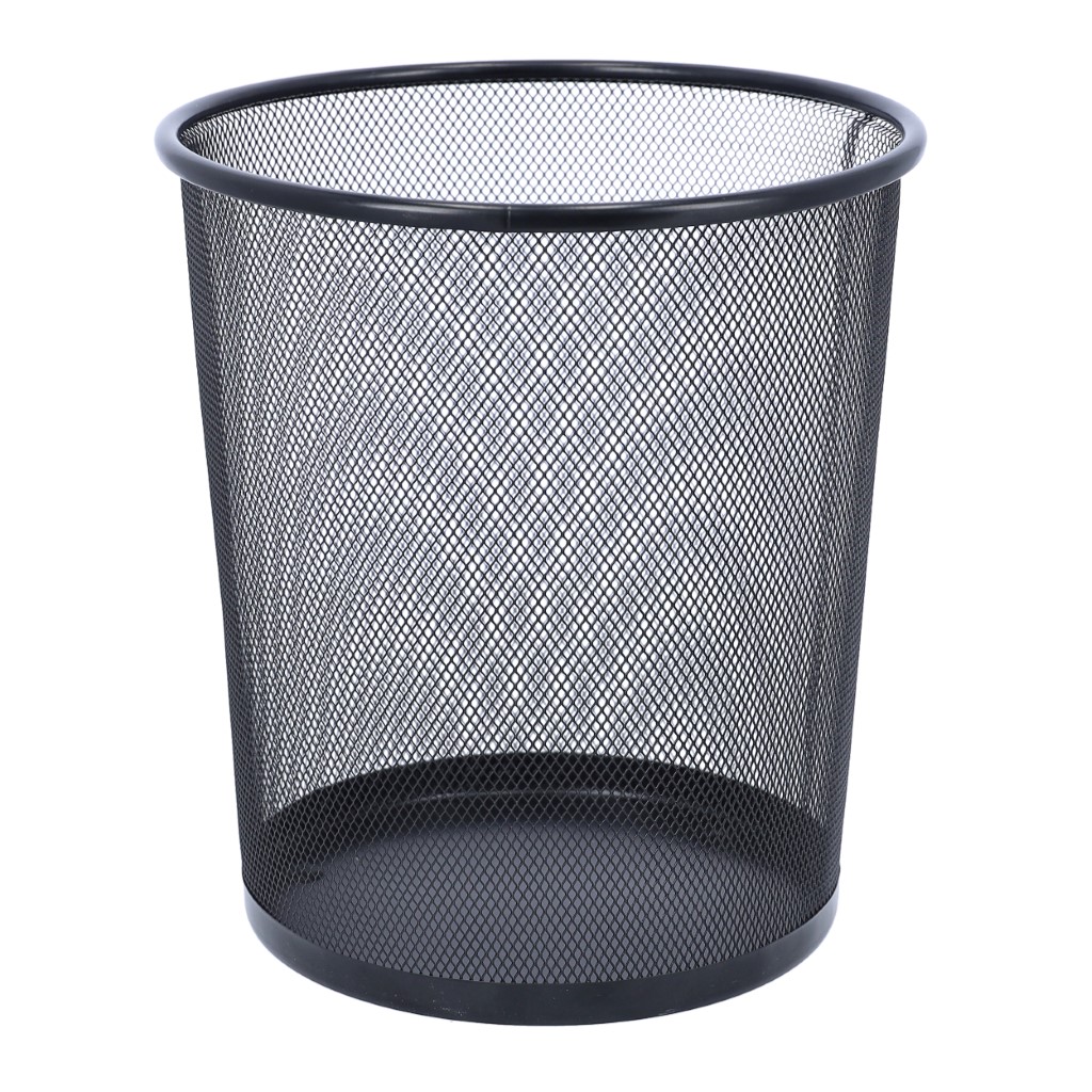 RF9956-WB-1jpg Royalford Mesh Waste Bin – Portable Round Metal Small Trash Can Wastebasket, Garbage Container Bin Paper Bin | Compact Design | Ideal for Bathrooms, Kitchens, Home Offices & More - Image 1
