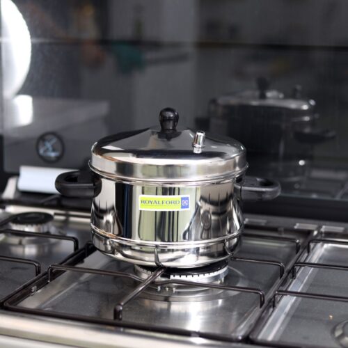 Royalford Stainless Steel Idly Cooker 4L – 4 Racks 16 Idlis, Induction Compatible & Dishwasher Safe, Food Grade Material | Heat Resistant Handle & Steam Vent | Ideal Idli, Idiyappam, Leaves & noodles - Image 4