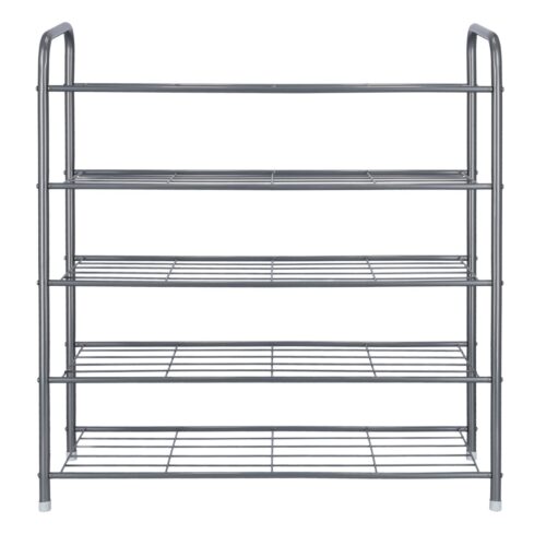 Royalford RF9983 5-Tier Shoe Rack Heavy-duty Metal Shoe rack – Portable Light Weight Shoe Storage Organizer Unit Entryway Shelf Stackable Cabinet | Flat Shelves, Large Stackable | Perfect for Bedroom, Closet, Entryway, Dorm Room