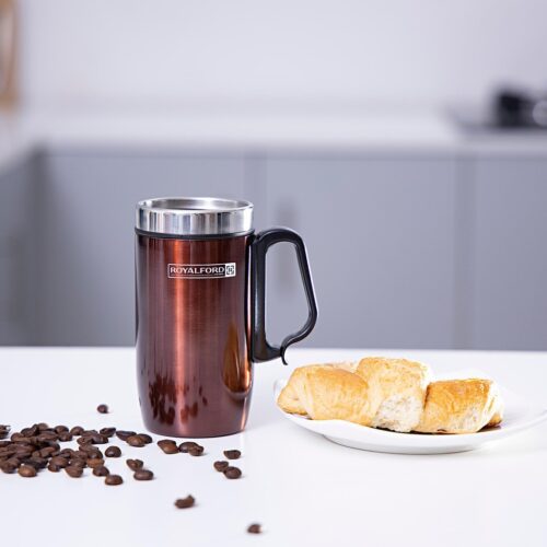 Royalford RFU9038 280ml Coffee Mug – Double Wall, Stainless Steel, Hot & Cool, Vacuum Insulation, Leak-Resistant – Preserves Flavor and Freshness - Image 3