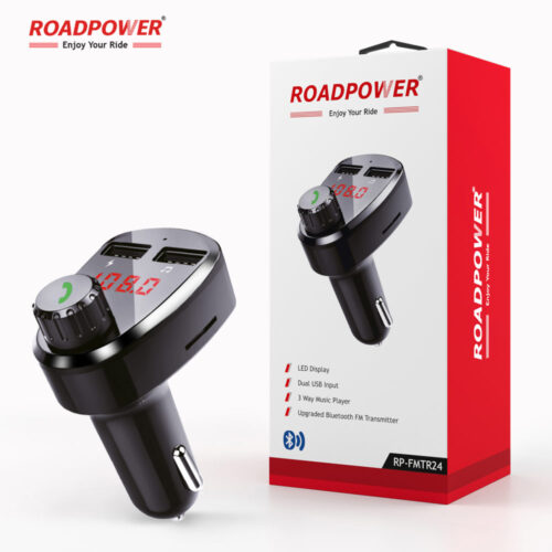 ROADPOWER Bluetooth FM Transmitter with LED Display FM Radio Adapter Music Player Car Kit with Hands-Free Calling With Mobile Charger - Image 2