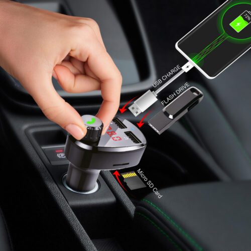 ROADPOWER Bluetooth FM Transmitter with LED Display FM Radio Adapter Music Player Car Kit with Hands-Free Calling With Mobile Charger - Image 6