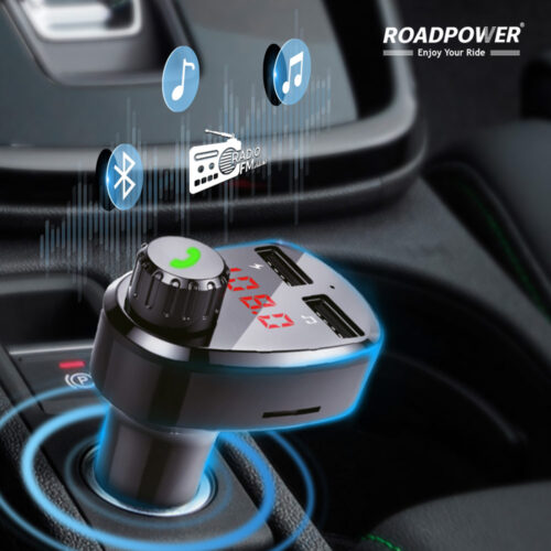 ROADPOWER Bluetooth FM Transmitter with LED Display FM Radio Adapter Music Player Car Kit with Hands-Free Calling With Mobile Charger - Image 7