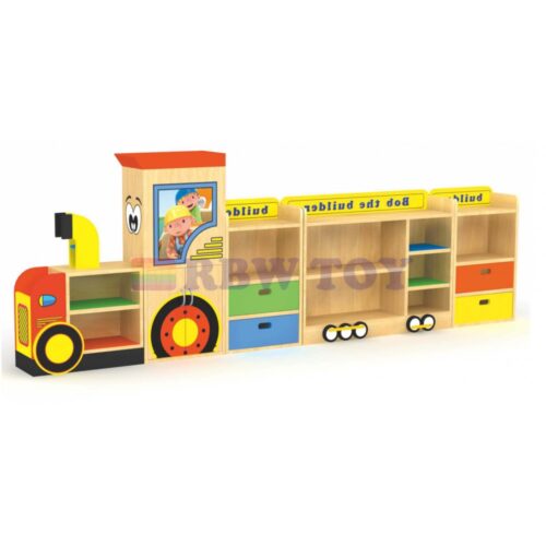 Bob Train Shape Multi Purpose Wooden Book Cabinet RW-17520 - Image 2
