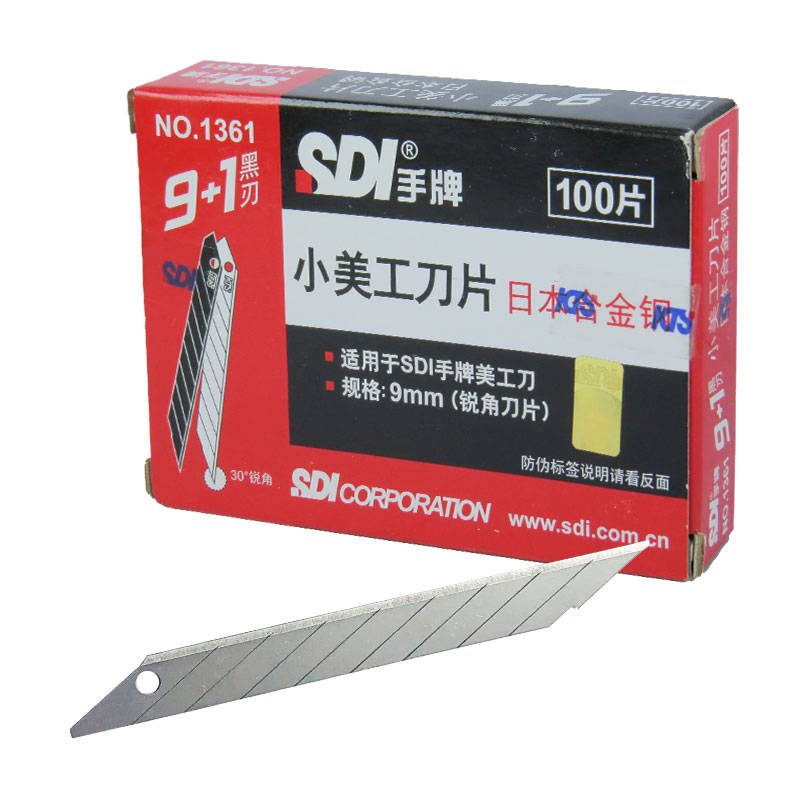 SDI-Bladejpg 100pcs SDI 1361 9mm 30 Degrees Utility Cutter Blades - Image 1