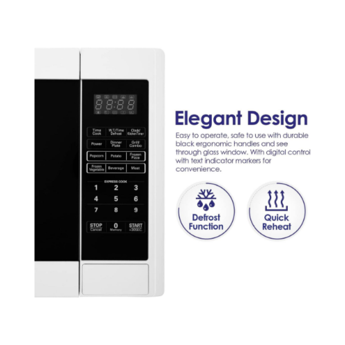 Super General 30 Liter Compact Counter-Top Microwave Oven, 900W Power, 1000W Grill, Digital Control, SGMM935DGW, White/Black, 59.1 x 46.3 x 38 cm, 1 Year Warranty - Image 4