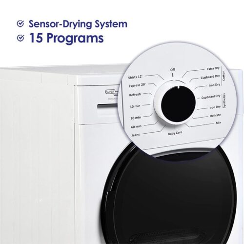 Super General 9 kg Front Loading Dryer, 15 Programs, Condenser-Dryer, 1950W power, Energy-efficient, SGWD-9700 - Image 4