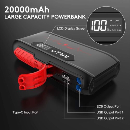 UTRAI Jstar 3 Car Jump Starter with LCD Screen Portable Power Pack - Image 4