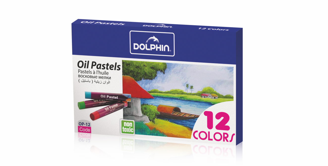 f470903f-3357-4eab-b40d-be41fc0470ecpng Dolphin 12 colors Oil Pastels Bright and intense colors Extremely soft and very easy to apply Perfect for color mixing and color overlaying - OP-12 - Image 1
