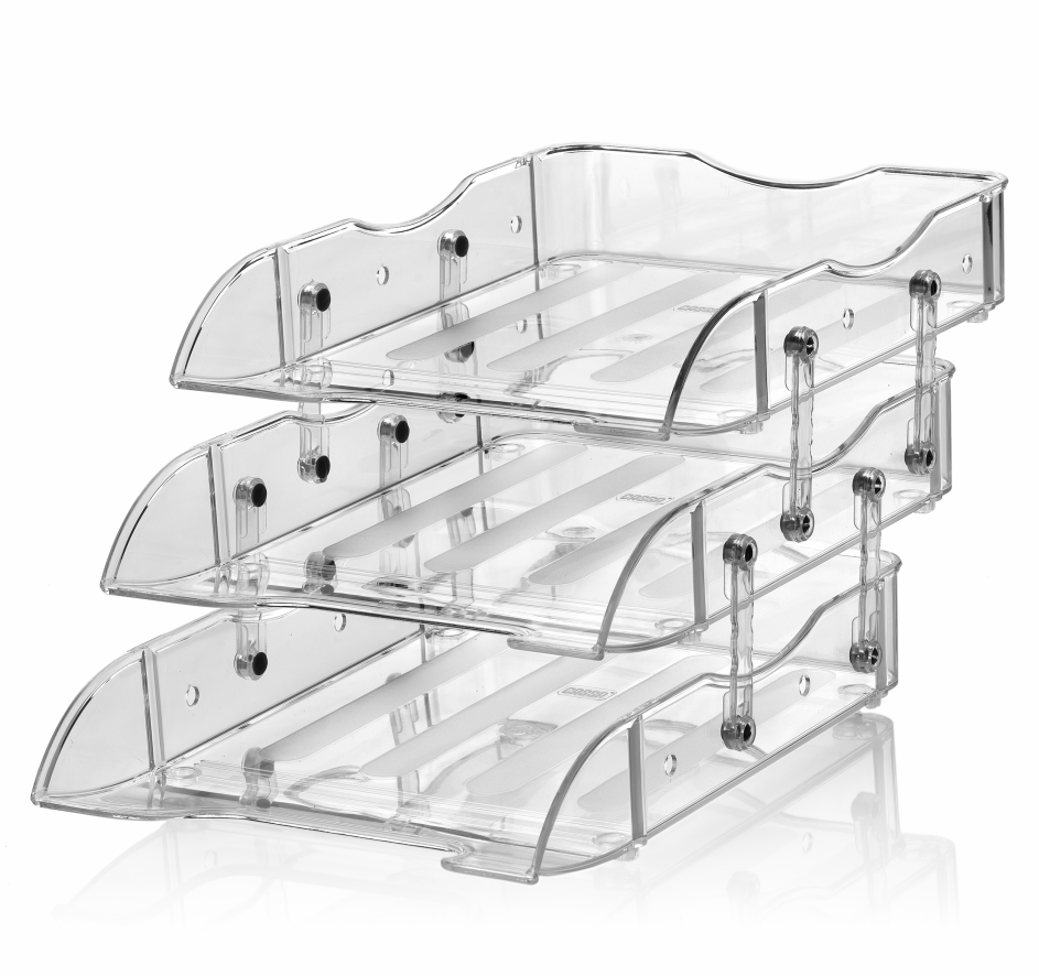 f4ec0dcb-1f88-467e-af44-51527c1b7d63png Dolphin 3 Layers Movable Paper Tray For Home And Office - Clear - 990 - Image 1
