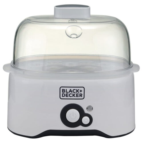 Black+Decker 6 Piece Egg Cooker, White - EG200-B5
