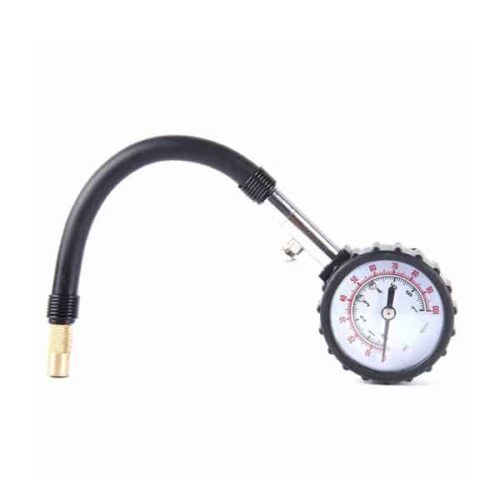 Precision Tire Pressure Gauge Dial Mechanical Tire Gauge with Flexible Hose and Angled Chuck, Certificated Accuracy Analog Air Pressure Gauge for Cars, Trucks, Bicycles PCT-6231