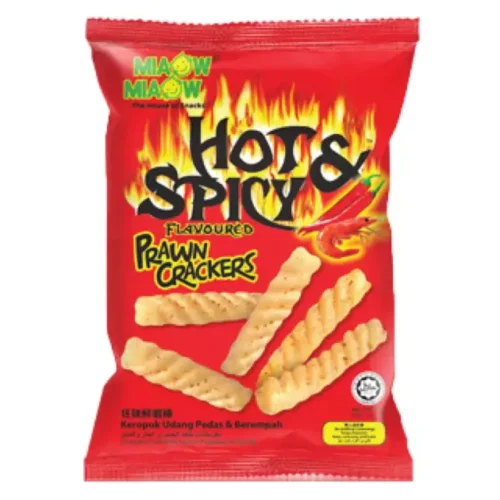 MIAOW HOT & SPICY PRAWN CRACKERS 50G