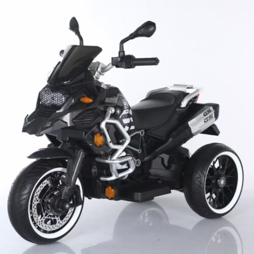 Battery Operated Power Riding Motorcycle for Kids Three Wheel Ride-on Motorbike with Hand Accelerator, Electric Sit and Drive Toy Gift for Boys, Best Racing Bike (Black)