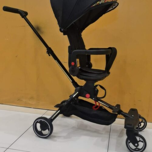 Lightweight Travel Stroller One-Hand Folding, Umbrella Stroller with 5-Point Harness, Adjustable Backrest/Footrest/Bumper, 0-3 Years (Black)