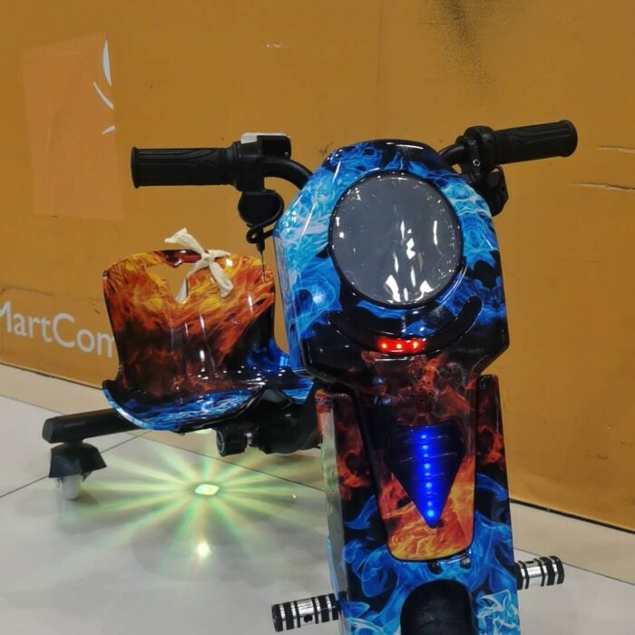 36V Drifting Electric Power Scooter, 3 Wheel Power-Rider With Bluetooth & Helmet Pad Set, Speed Up To 18KM/h (Blue/Orange)